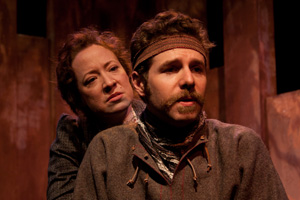 Jay Perry as Wilson and April Fossen as Tullis in Plan-B Theatre Company's production of She Was My Brother. Oct 28 - Nov 7.